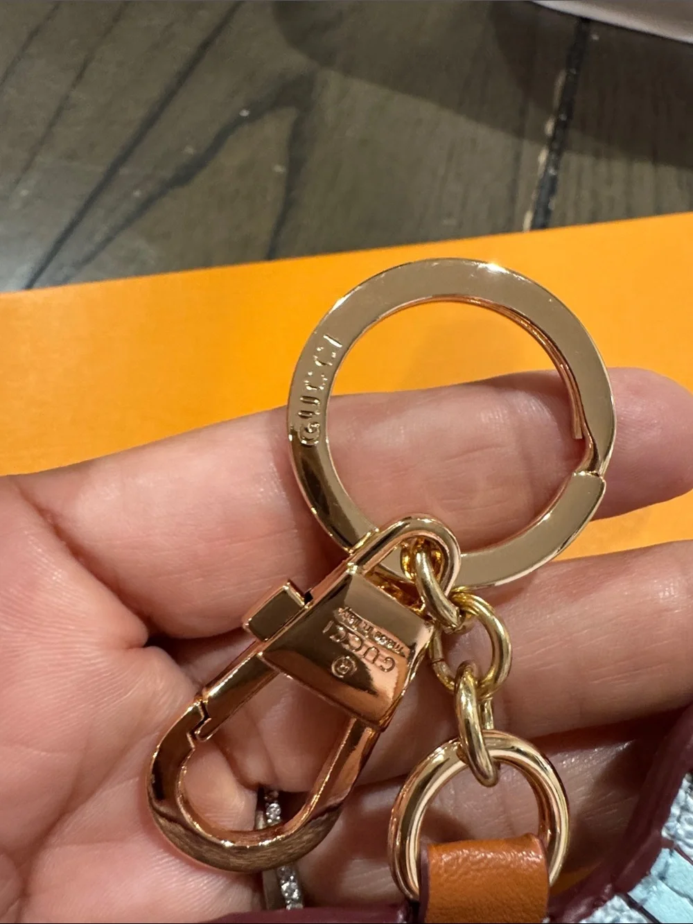 Light Blue and Brown Dachshund Keychain Charm